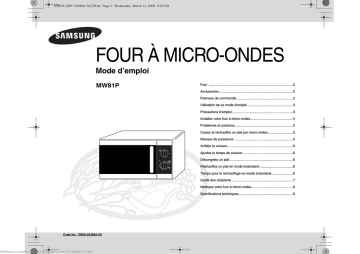 Samsung MW81P Manuel utilisateur | Fixfr