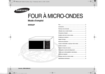 Samsung MW82P-BX Manuel utilisateur | Fixfr