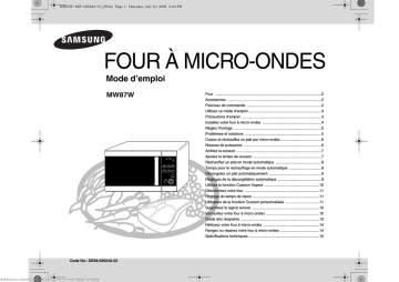 Samsung MW87W Manuel utilisateur | Fixfr