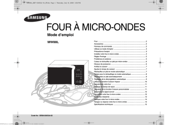 Samsung MW88L-S Manuel utilisateur | Fixfr