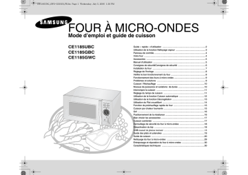 Samsung CE1185UBC Manuel utilisateur | Fixfr