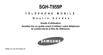 Samsung SGH-T959P Manuel utilisateur | Fixfr