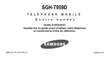 Samsung SGH-T959D Manuel utilisateur | Fixfr