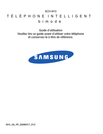 Samsung SCH-I910 Manuel utilisateur | Fixfr