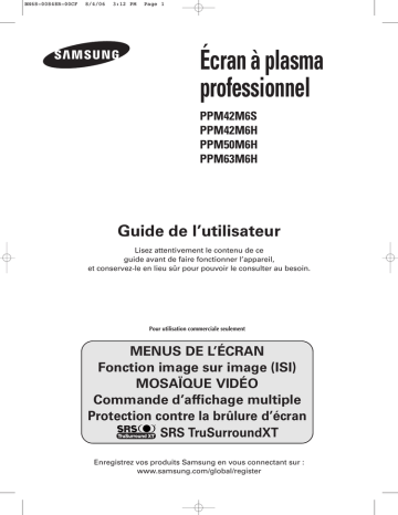 PPM50M6HB | PPM63M6HB | Samsung PPM42M6SB Manuel utilisateur | Fixfr