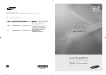 LN46A860S2F | LN46A850S1F | LN52A860S2F | Samsung LN52A850S1F Manuel utilisateur | Fixfr