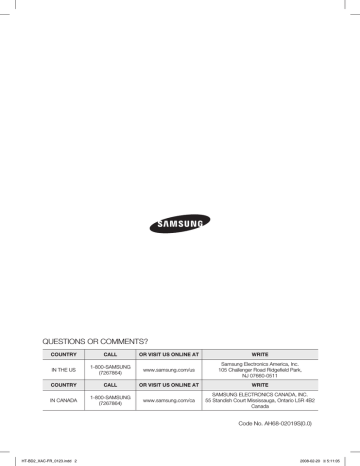 Samsung HT-BD2 Manuel utilisateur | Fixfr