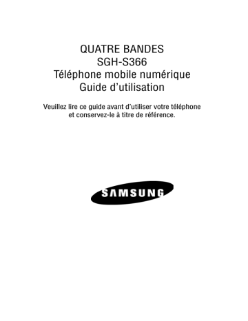 Samsung SGH-S366 Manuel utilisateur | Fixfr