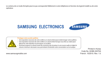 GT-I8700/M8 | Samsung GT-I8700 Manuel utilisateur | Fixfr