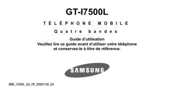 Samsung GT-I7500L Manuel utilisateur | Fixfr