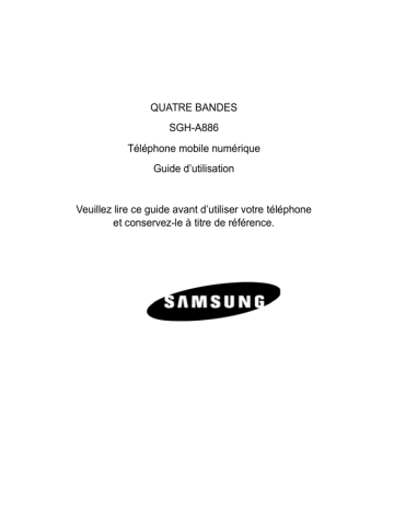 Samsung SGH-A886 Manuel utilisateur | Fixfr