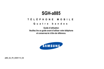 Samsung SGH-A885 Manuel utilisateur | Fixfr