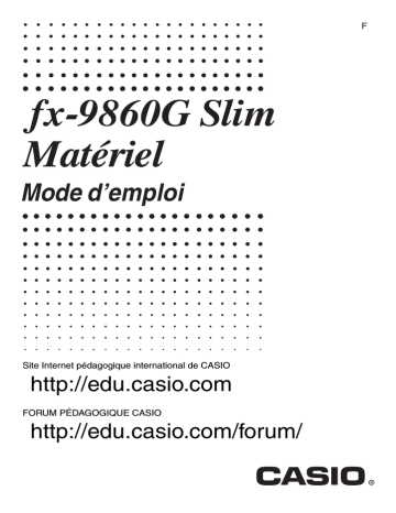 Casio fx-9860G Slim Manuel utilisateur | Fixfr