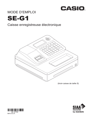 Manuel utilisateur | Casio SE-G1 Mode d'emploi | Fixfr