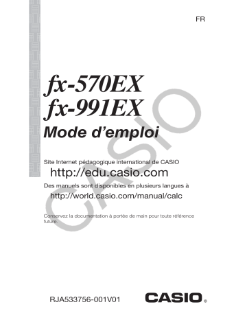 Manuel utilisateur | Casio fx-570EX Mode d'emploi | Fixfr