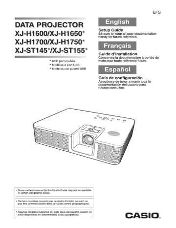 Casio XJ-H1600, XJ-H1650, XJ-H1700, XJ-H1750, XJ-ST145, XJ-ST155 Manuel utilisateur | Fixfr