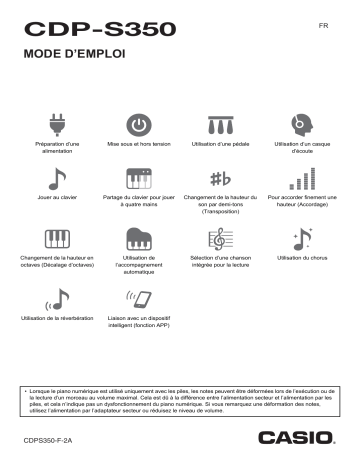 Manuel utilisateur | Casio CDP-S350NEW Mode d'emploi | Fixfr