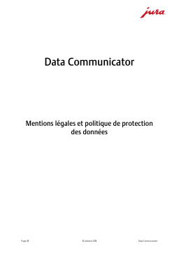 Jura Data Communicator Manuel utilisateur