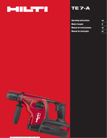 Mode d'emploi | Hilti TE 7-A Manuel utilisateur | Fixfr