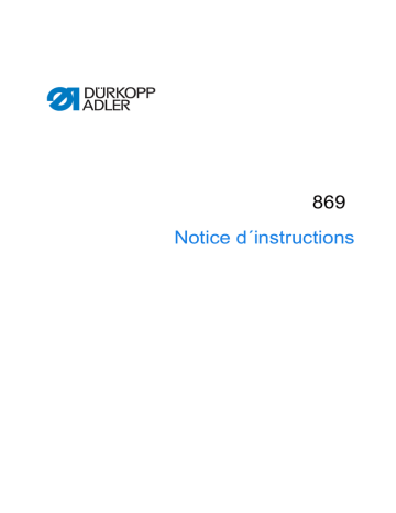 869-M | Mode d'emploi | Duerkopp Adler 869 Manuel utilisateur | Fixfr