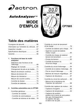 Actron CP7665 Operating instrustions