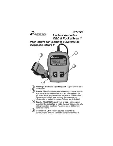 Mode d'emploi | Actron CP9125 Operating instrustions | Fixfr