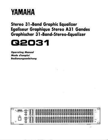 Mode d'emploi | Yamaha Q2031 Operating instrustions | Fixfr