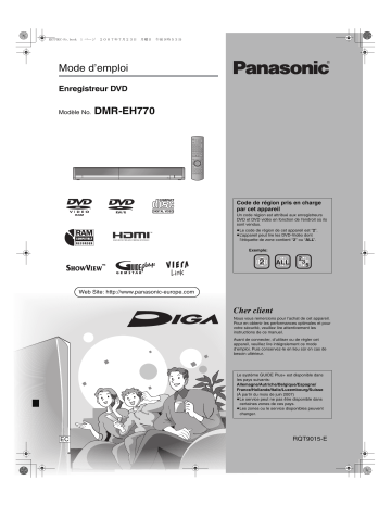 Mode d'emploi | Panasonic DMREH770 Operating instrustions | Fixfr