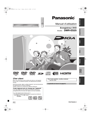 Mode d'emploi | Panasonic DMRES25 Operating instrustions | Fixfr