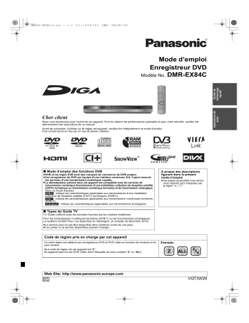 Mode d'emploi | Panasonic DMREX84CEG Operating instrustions | Fixfr