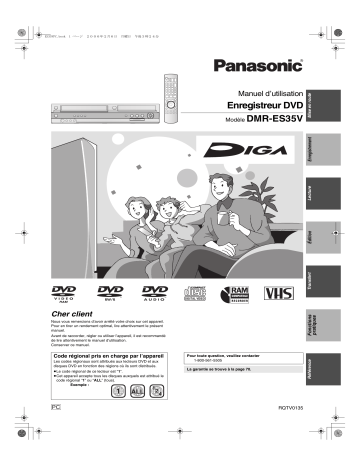 Mode d'emploi | Panasonic DMRES35V Operating instrustions | Fixfr