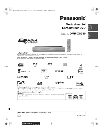 Mode d'emploi | Panasonic DMRXS350 Operating instrustions | Fixfr