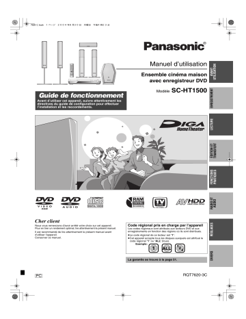 Mode d'emploi | Panasonic SCHT1500 Operating instrustions | Fixfr