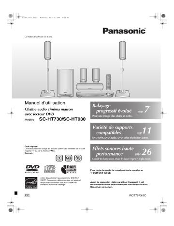 SCHT730 | Mode d'emploi | Panasonic SCHT930 Operating instrustions | Fixfr