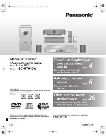 Mode d'emploi | Panasonic SCHT640W Operating instrustions | Fixfr