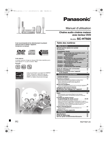 Mode d'emploi | Panasonic SCHT920 Operating instrustions | Fixfr