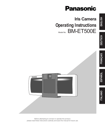 Mode d'emploi | Panasonic BMET500 Operating instrustions | Fixfr