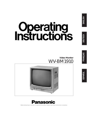 Mode d'emploi | Panasonic WVBM1910 Operating instrustions | Fixfr