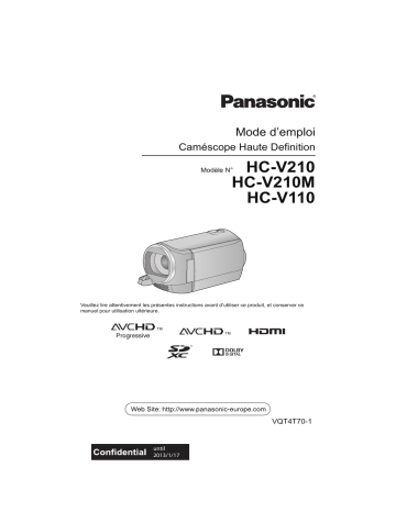 HCV210EG | HCV210EF | HCV110EG | HCV210MEF | HCV210MEG | Mode d'emploi | Panasonic HCV110EF Operating instrustions | Fixfr