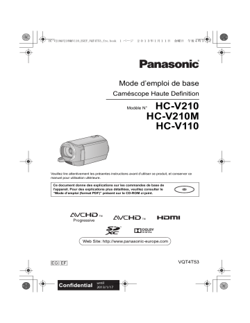 HCV210EG | HCV210EF | HCV110EG | HCV210MEF | HCV210MEG | Mode d'emploi | Panasonic HCV110EF Operating instrustions | Fixfr