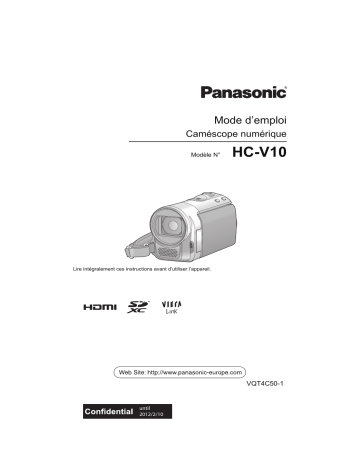 HCV10EF | Mode d'emploi | Panasonic HCV10EG Operating instrustions | Fixfr