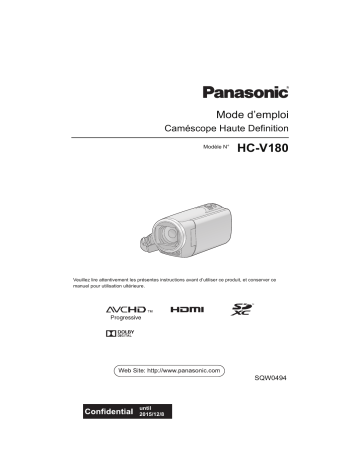 HCV180EG | Mode d'emploi | Panasonic HCV180EF Operating instrustions | Fixfr