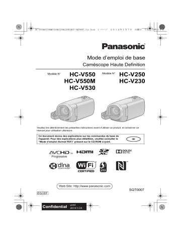 HCV250EG | HCV250EF | HCV550EF | Mode d'emploi | Panasonic HCV550EG Operating instrustions | Fixfr