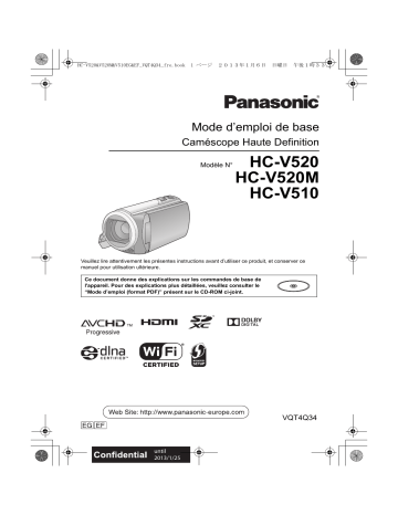 HCV520EF | HCV520MEF | Mode d'emploi | Panasonic HCV510EF Operating instrustions | Fixfr