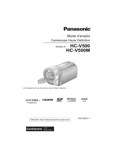 HCV500EF | HCV500EG | HCV500MEF | Mode d'emploi | Panasonic HCV500MEG Operating instrustions | Fixfr