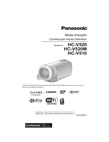 HCV520EF | HCV520MEF | Mode d'emploi | Panasonic HCV510EF Operating instrustions | Fixfr