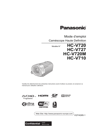 HCV710EF | HCV720EF | HCV727EF | Mode d'emploi | Panasonic HCV720MEF Operating instrustions | Fixfr
