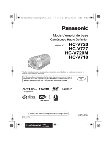 HCV710EF | HCV720EF | HCV727EF | Mode d'emploi | Panasonic HCV720MEF Operating instrustions | Fixfr