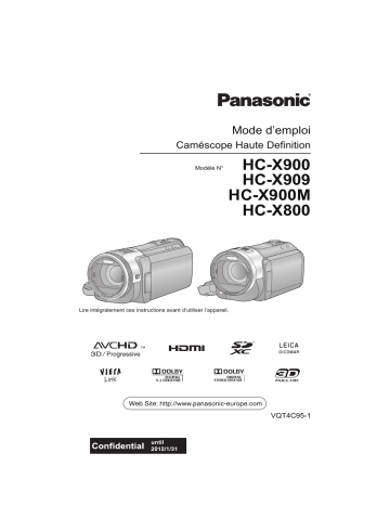 HCX900EF | HCX909EF | HCX900MEF | Mode d'emploi | Panasonic HCX800EF Operating instrustions | Fixfr