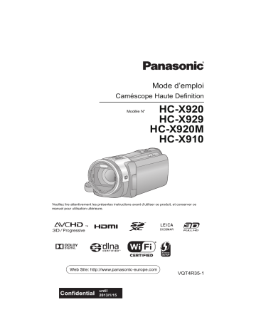 HCX920EF | HCX910EF | HCX920EG | HCX910EG | HCX920MEG | HCX929EG | HCX920MEF | Mode d'emploi | Panasonic HCX929EF Operating instrustions | Fixfr